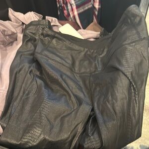 Crazy Yoga Black Faux Leather Snake Print Leggings